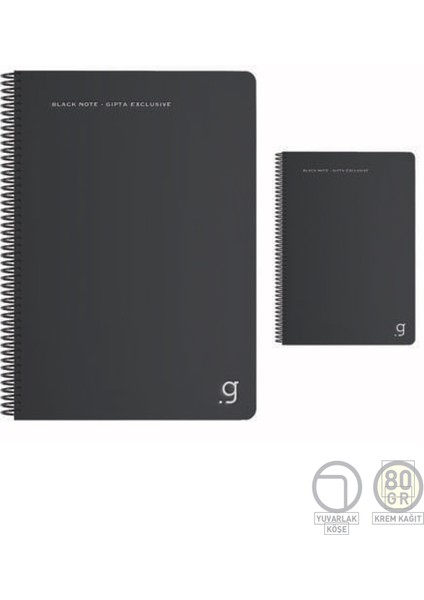Exclusive Black Note 17X24 cm 80 Yaprak Çizgili Krem KAĞIT(80GR) Defter