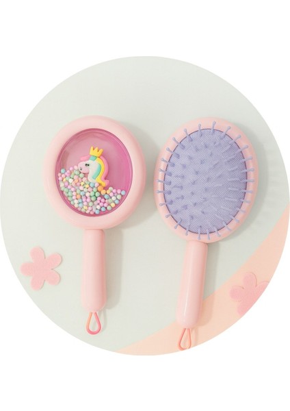 1 Adet Pembe Unicorn Figürlü Renkli Boncuklu Çocuk Saç Tarağı Fırçası Kolay Taranma Saçları Acıtmaz fırsatları