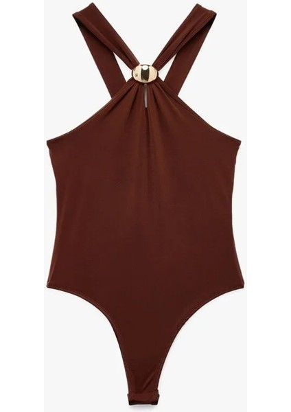 Metal Aksesuarlı Boyundan Çapraz Askılı Kolsuz Çıtçıtlı Body 6WAL30042IK modelleri