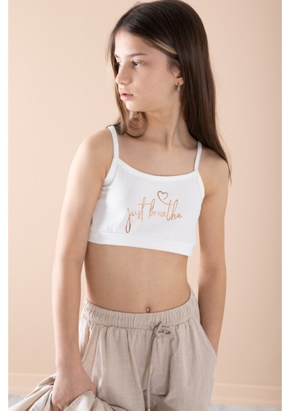 Bej Yarım Kol Kız Çocuk 3lü Croplu Takım 20324 indirimleri