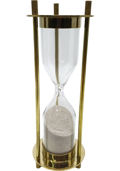 Kum Saati Pirinç ve Cam Dekoratif Masa Üstü Obje 18,5 cm modelleri