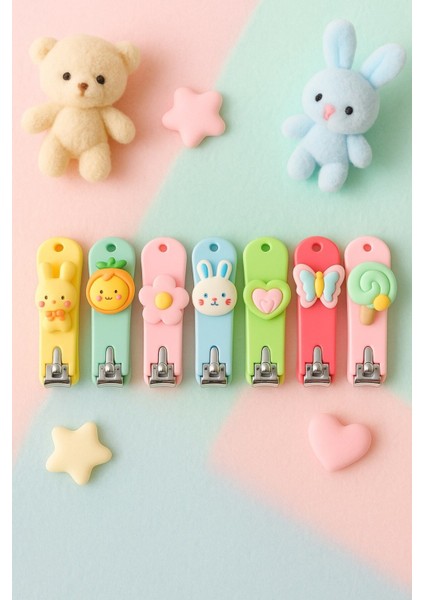 2 Adet Karakterli Şirin Tırnak Makası Pratik Güvenli Kullanım Bebek Çocuk Renkli Figür Tırnak Makası