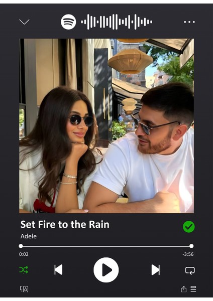 Kişiye Özel Fotoğraflı Spotify Şarkı Kodlu Yazılı Araba Hediyesi Araba Süsü Dikiz Aynası Süsü Hediye