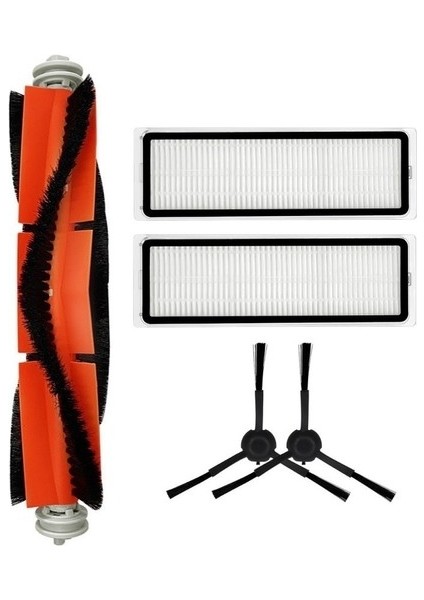 Xiaomi Mop 2 Ultra (STYTJ05ZHMHW) Uyumlu 1ADET Ana Fırça 2 Adet Filtre 2 Adet Siyah Yan Fırça