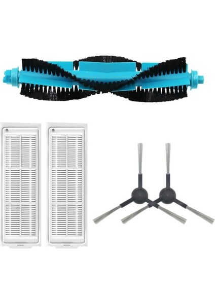 Viomi V3 Pro Uyumlu 1 Adet Mavi Ana Fırça 2 Adet Filtre 2 Adet Siyah Yan Fırça