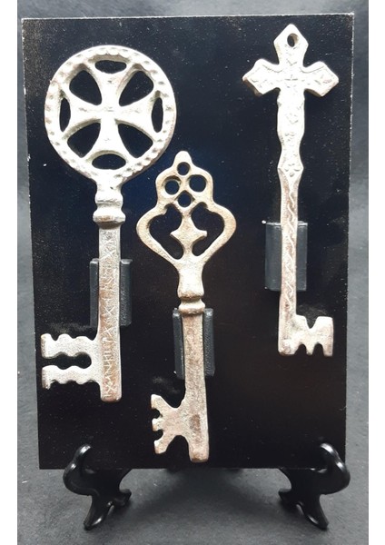 3'lü Dekoratif Antika Tarzı Prinç Döküm Anahtar Seti, Eski Çağlar Teması fiyatları