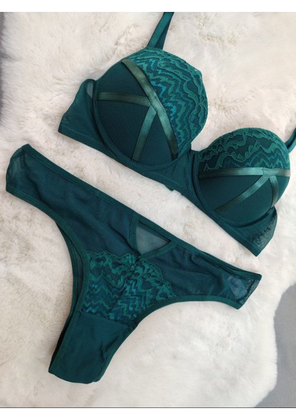 Dantel ve Şerit Detaylı Dolgulu Balenli Soft Sütyen Külot Takım - Iç Çamaşırı Takımı fiyatları