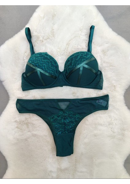Dantel ve Şerit Detaylı Dolgulu Balenli Soft Sütyen Külot Takım - Iç Çamaşırı Takımı modelleri