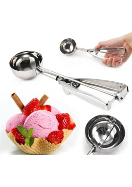 Bej Metal Çek Bırak Dondurma Kepçesi, Pratik ve Şık Mutfak Gereci modelleri