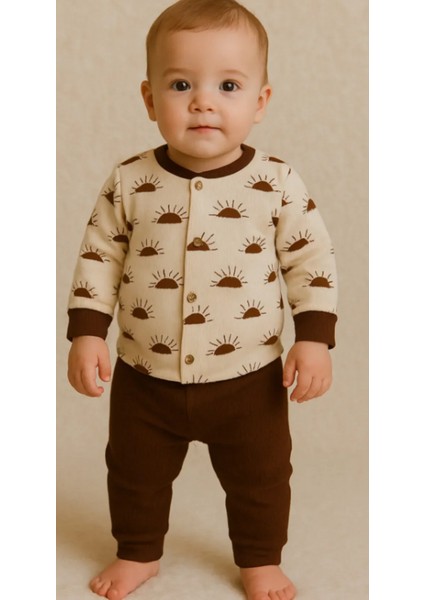 Toprak Güneş Desenli Organik Yenidoğan Fitilli Kumaş Kız Erkek Bebek 2’li Hastane fiyatları