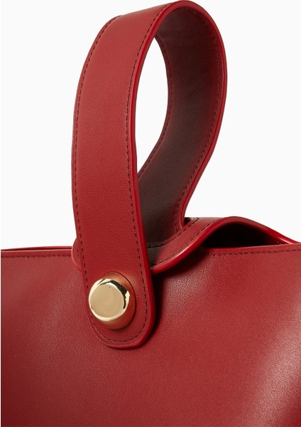 Odessa Deri Top-Handle Çanta, Altın Detaylı, Kumaş Astar, Kart Yuvalı fırsatları