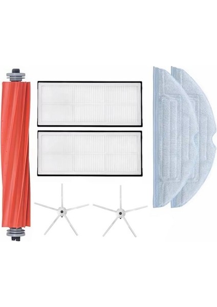 Roborock S7 Uyumlu 1 Adet Ana Fırça 2 Adet Filtre 2 Adet Beyaz Yan Fırça 2 Adet Mop