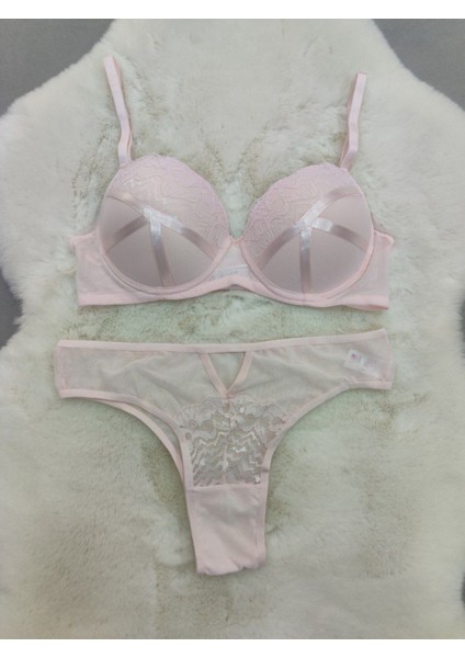 Dantel ve Şerit Detaylı Dolgulu Balenli Soft Sütyen Külot Takım - Iç Çamaşırı Takımı modelleri