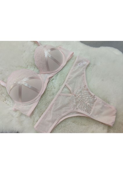 Dantel ve Şerit Detaylı Dolgulu Balenli Soft Sütyen Külot Takım - Iç Çamaşırı Takımı fırsatları