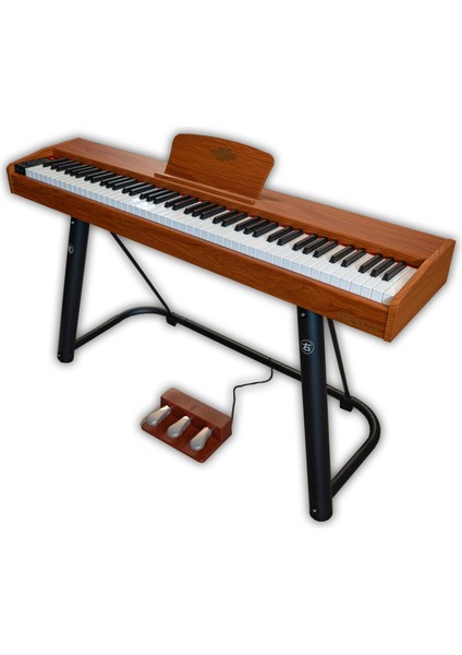 Hme BX-100 Bn Hammer Action Tuş Dijital Piyano | Super Reverb | 800 Ritim |1000 Adet Ses | Kayıt (Kahverengi Ahşap) modelleri