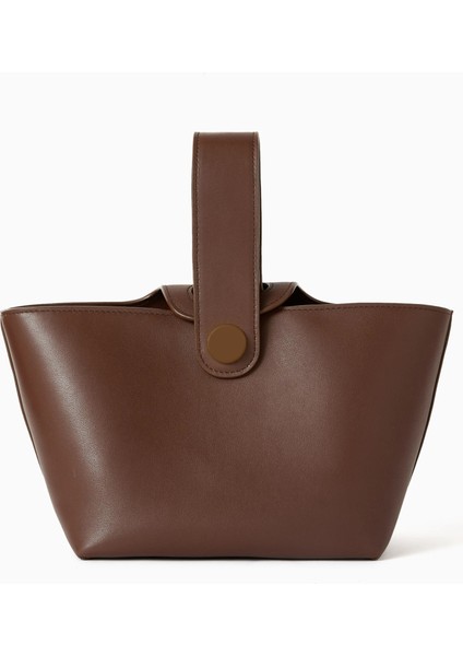 Odessa Deri Top-Handle Çanta, Altın Detaylı, Kumaş Astar, Kart Yuvalı