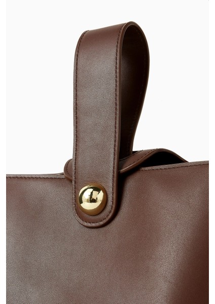 Odessa Deri Top-Handle Çanta, Altın Detaylı, Kumaş Astar, Kart Yuvalı indirimleri