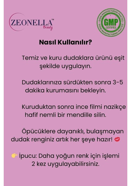 Soyulabilir Ruj Dudak Dövmesi Sıcak Gül