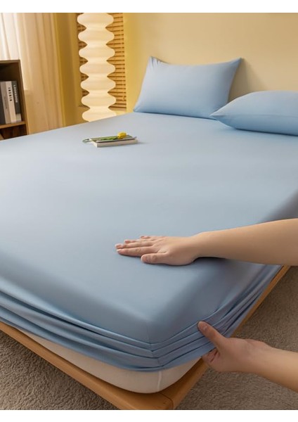 Pamuklu Lastikli Çarşaf Takımı Tek Kişilik Çift Kişilik Battal Boy 57 Tel Kumaş Ebatlı Beyaz-Renkli fırsatları