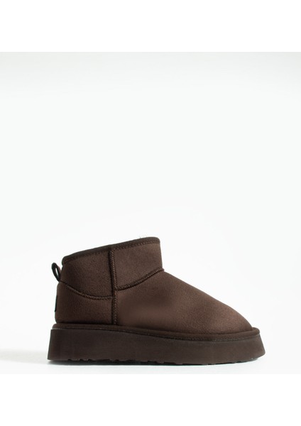 Mini Süet Içi Kürklü Kalın Taban Kışlık Kadın Bot