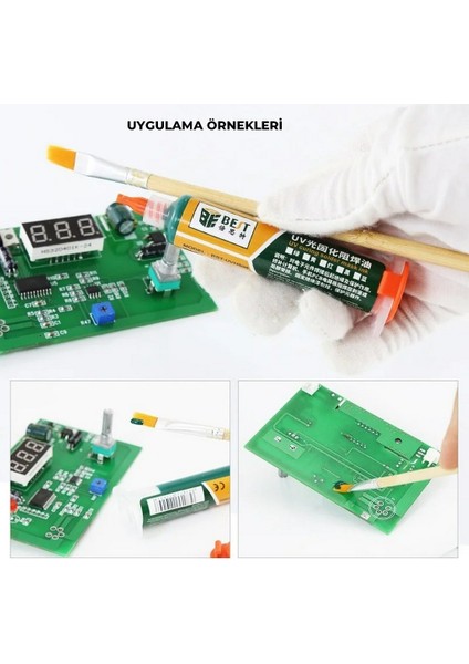 Uv Mor Işıkla Kürleme Boyası Lehim Maskesi Uv Boya | 10CC Sarı modelleri