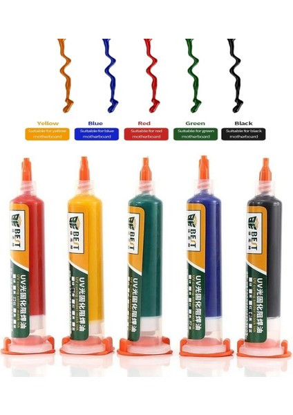 Uv Mor Işıkla Kürleme Boyası Lehim Maskesi Uv Boya | 10CC Sarı