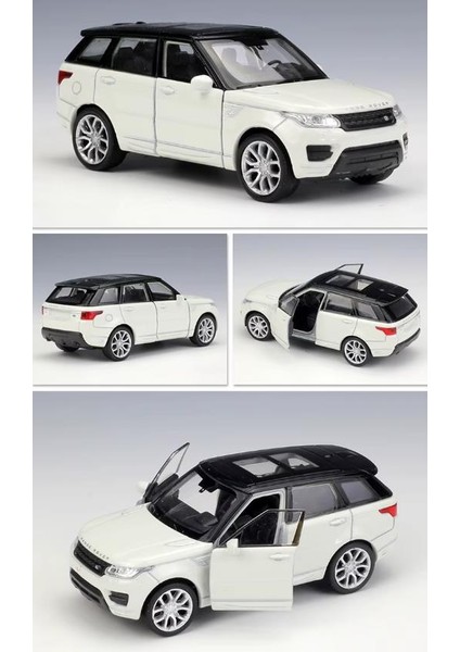Oyuncak Metal Model Araba 1/36 Çek Bırak Beyaz Range Rover Sport