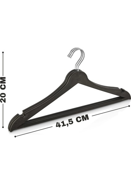 18 Adet Ahşap Görünümlü Plastik Siyah Elbise Kıyafet Askısı fiyatları