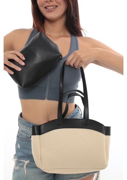 Hasır Yavrulu Kontrast Çanta indirimleri