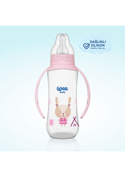 Klasik Kulplu PP Biberon 270 ml Pembe modelleri