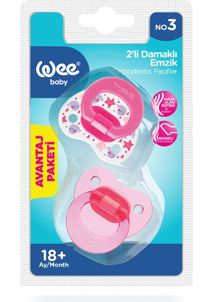 2’li Damaklı Emzik No:3 Kız 18+ Ay indirimleri