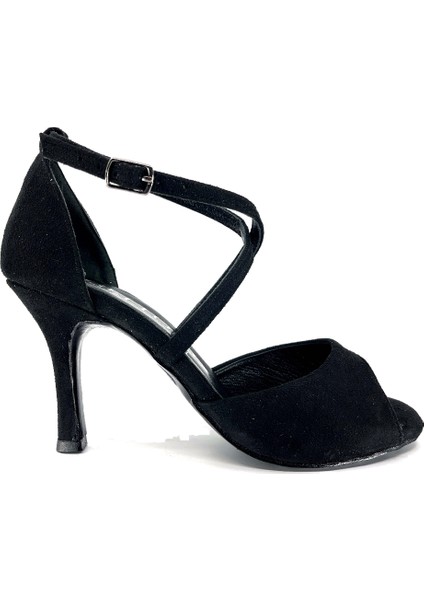 𝐄𝐋𝐋𝐀𝐍𝐎𝐀 | 𝐆𝐄𝐋𝐓𝐎𝐍𝐘® Tango Ayakkabısı • Düğün • Gece • Özel Gün • Siyah Hakiki Deri Süet Çapraz Bantlı Zarif Kadın Topuklu Ayakkabı