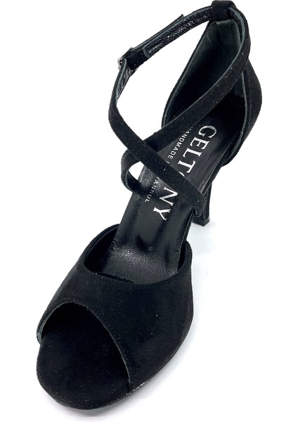 𝐄𝐋𝐋𝐀𝐍𝐎𝐀 | 𝐆𝐄𝐋𝐓𝐎𝐍𝐘® Tango Ayakkabısı • Düğün • Gece • Özel Gün • Siyah Hakiki Deri Süet Çapraz Bantlı Zarif Kadın Topuklu Ayakkabı indirimleri