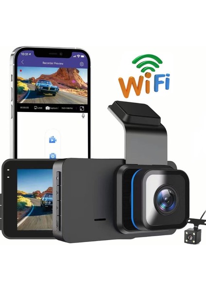 Y11 Pro 1296P Süper Hd 3inç Araç Içi Kamera -Ön-Arka Görüş Çift Kamera - Türkçe Menü fırsatları