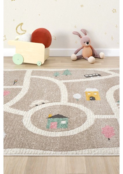 Yumuşak Dokuma Halı Leke Tutmaz Araba Yolu Bebek Odası Çocuk Odası Genç Odası Halısı Oyun Yol