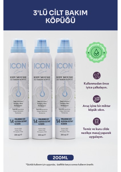 Cilt Bakım Köpüğü Hyaluronic Acid 200ML 3'lü Set modelleri