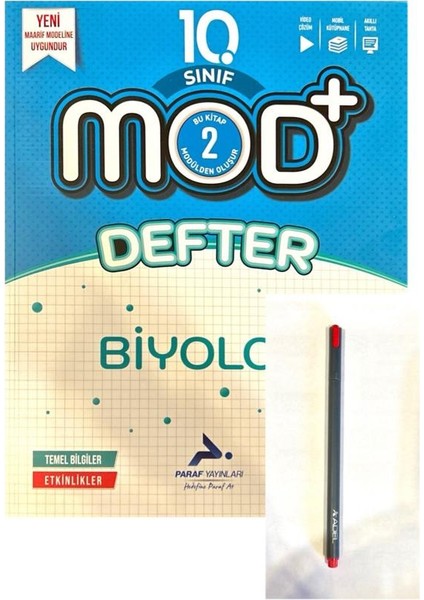 10.sınıf Mod Serisi Biyoloji Defter-Yeni Müfredat Yeni Baskı-