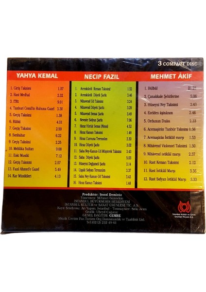 Bestelenen Şiirleriyle Yahya Kemal Necip Fazıl Mehmet Akif – 3 CD fiyatları