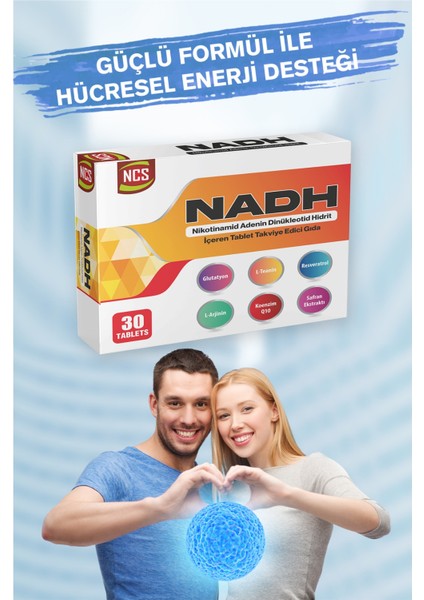 Nadh Safran Koenzim Q10 Glutatyon Teanin L-Arjinin Resveratrol 30 Tablet L-Sitrulin D-Riboz
