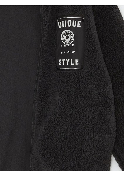 Lcw Kids Antrasit Rahat Kalıp Dik Yaka Polar Erkek Çocuk Fermuarlı Sweatshirt modelleri