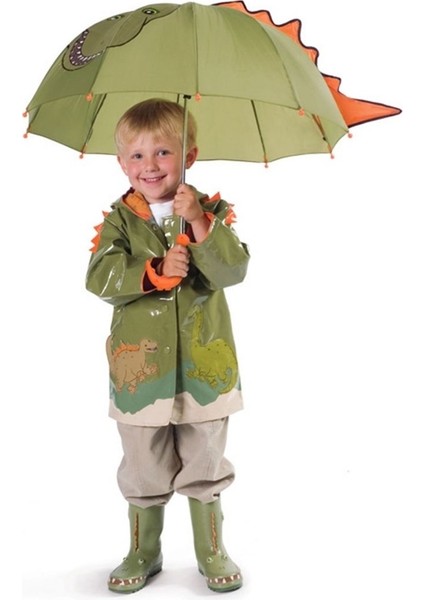 Dinazor Çocuk Yağmurluk (3-5 Yaş Aralığı) - Haki