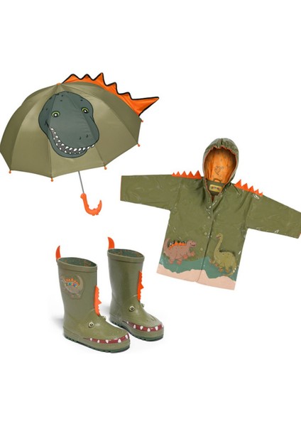 Dinazor Çocuk Yağmurluk (3-5 Yaş Aralığı) - Haki