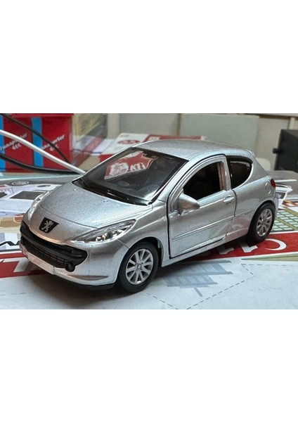 Oyuncak Metal Model Araba 1/36 Çek Bırak Peugeot 207 Gri
