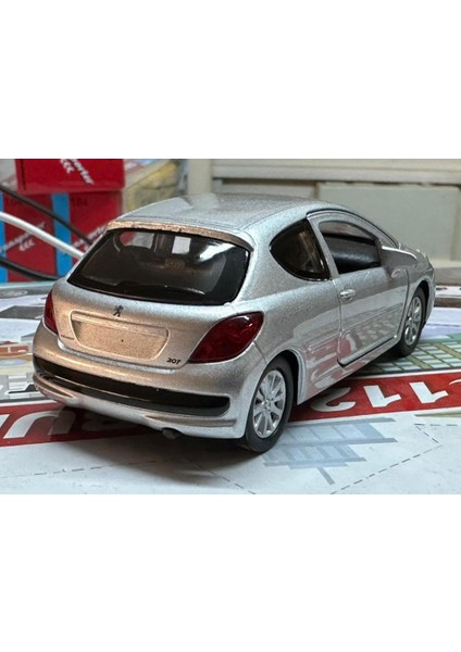 Oyuncak Metal Model Araba 1/36 Çek Bırak Peugeot 207 Gri modelleri