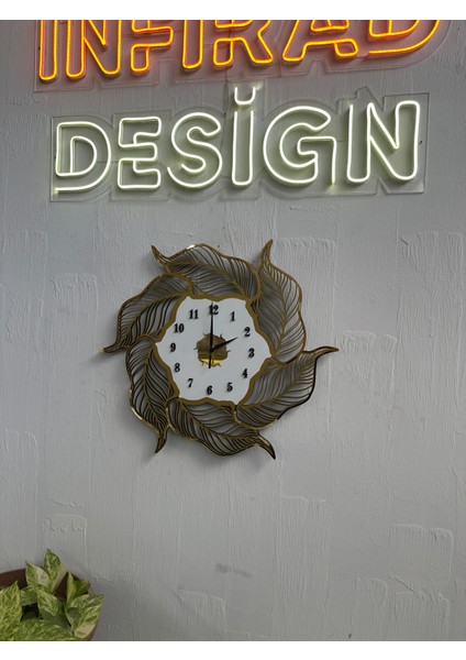 Yaprak Desen Dekoratif Ahşap Tasarım Duvar Saati modelleri