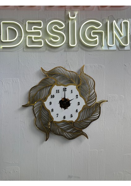 Yaprak Desen Dekoratif Ahşap Tasarım Duvar Saati fırsatları