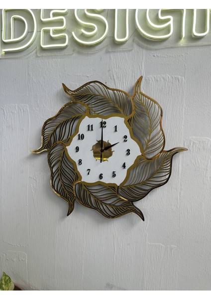 Yaprak Desen Dekoratif Ahşap Tasarım Duvar Saati indirimleri