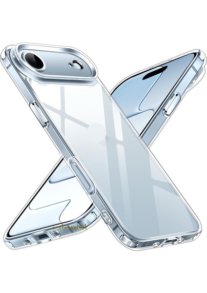Apple iPhone 17 Air Kılıf Kamera Çıkıntılı Korumalı Yumuşak Şeffaf Silikon Renksiz Kapak