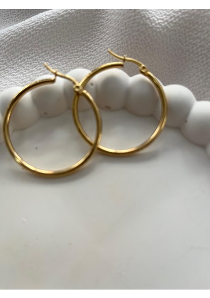 Çelik Halka Küpe Gold