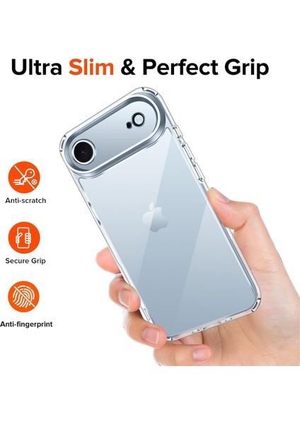 Apple iPhone 17 Air Kılıf Kamera Çıkıntılı Korumalı Yumuşak Şeffaf Silikon Renksiz Kapak fiyatları